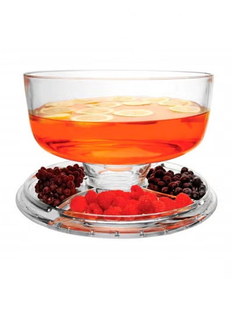 Beauenty Extra Large (12") 6 in 1 Acrylic Cake Stand with Dome Lid Multifunctional Serving Platter and Plate, Salad Bowl/Veggie Platter/Punch Bowl/Desert Platter/Chips & Dip - BPA Free - Image 4